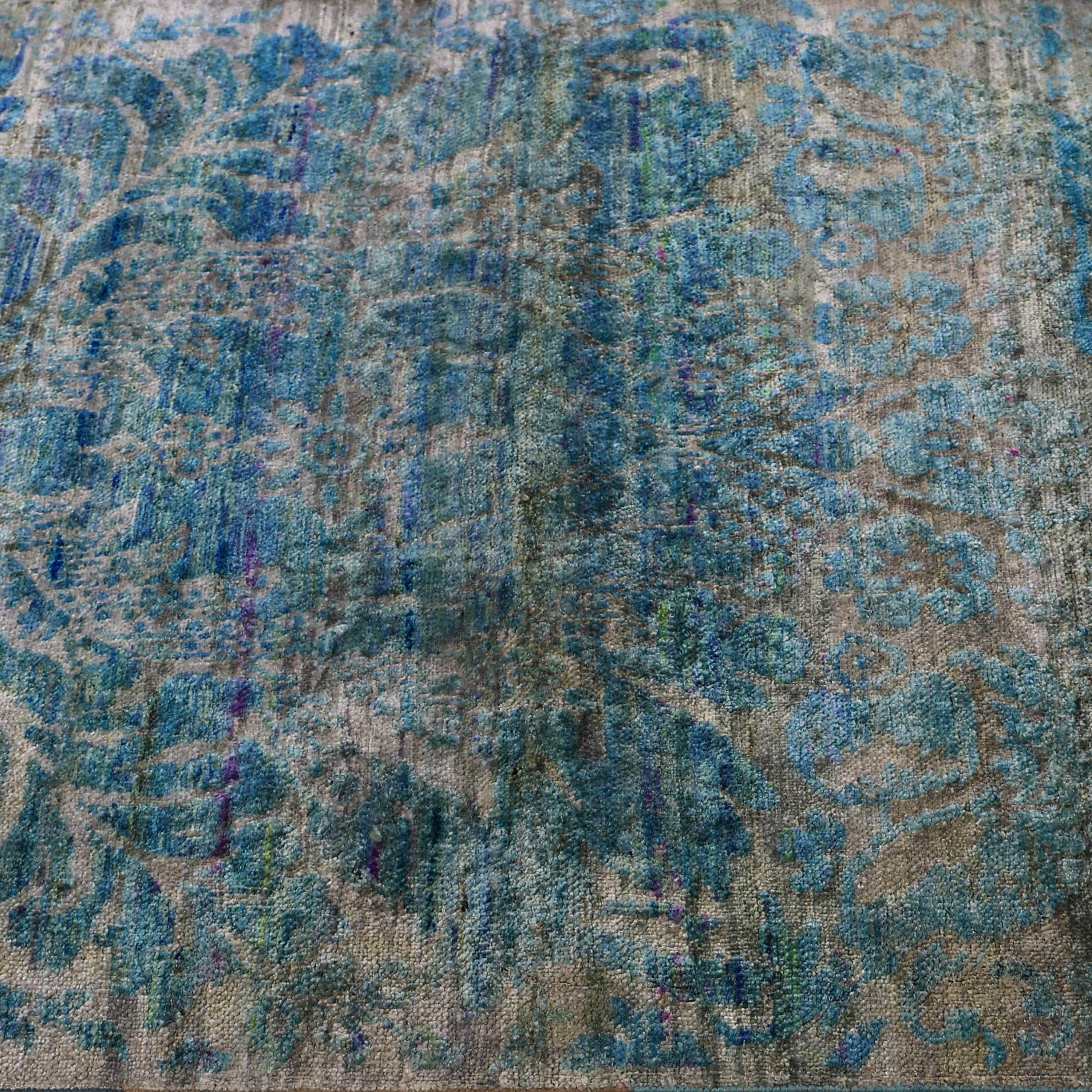 Blue Alchemy Contemporary Silk Runner - 3' x 7'2"