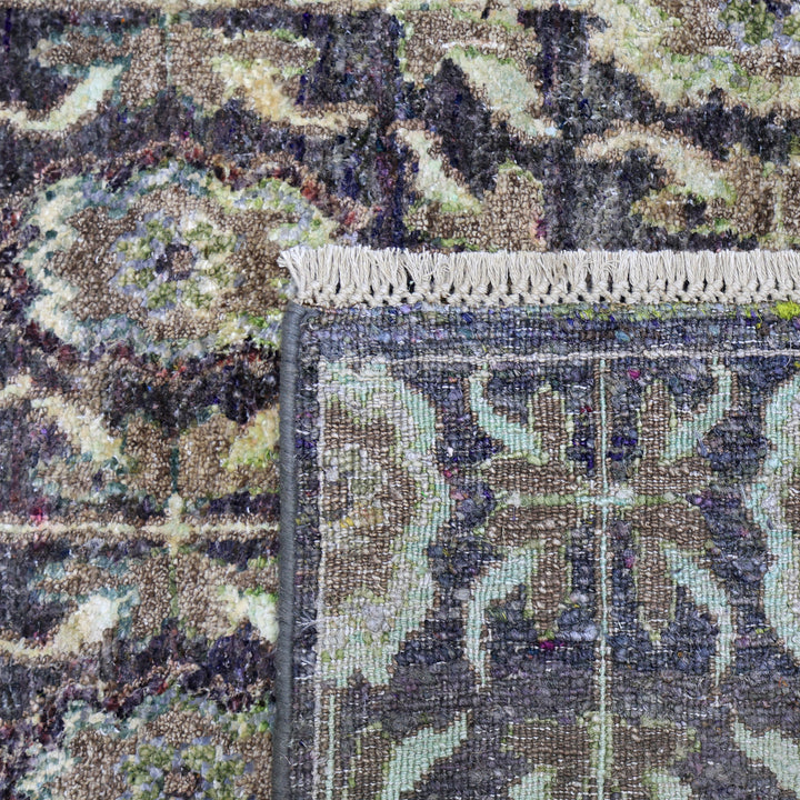 Multicolored Alchemy Contemporary Wool Silk Blend Runner - 3' x 14'6"