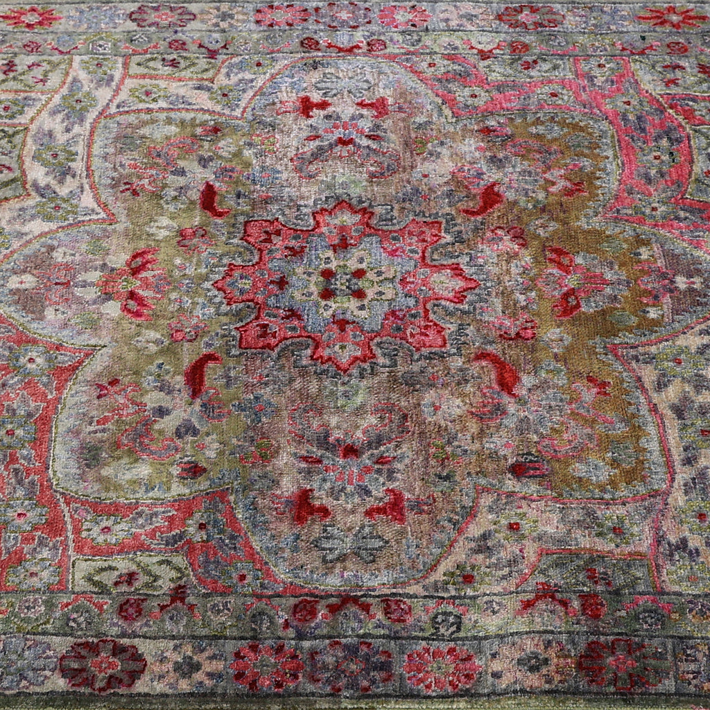 Red Alchemy Traditional Silk Runner - 3'4" x 10'7"