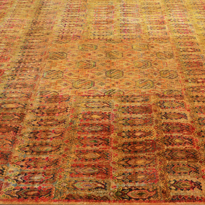 Orange Alchemy Contemporary Silk Rug - 8'8" x 11'9"