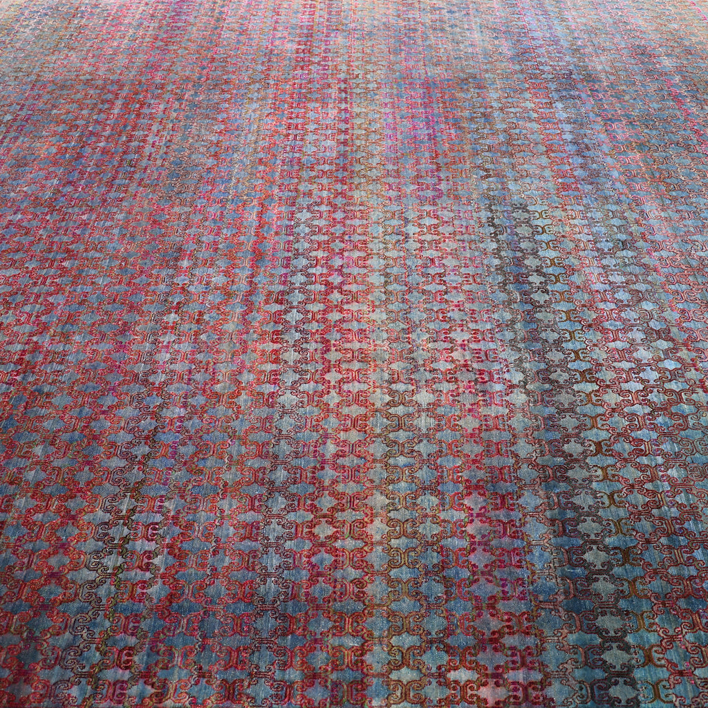 Multicolored Alchemy Contemporary Silk Wool Blend Rug - 11'11" x 14'7"