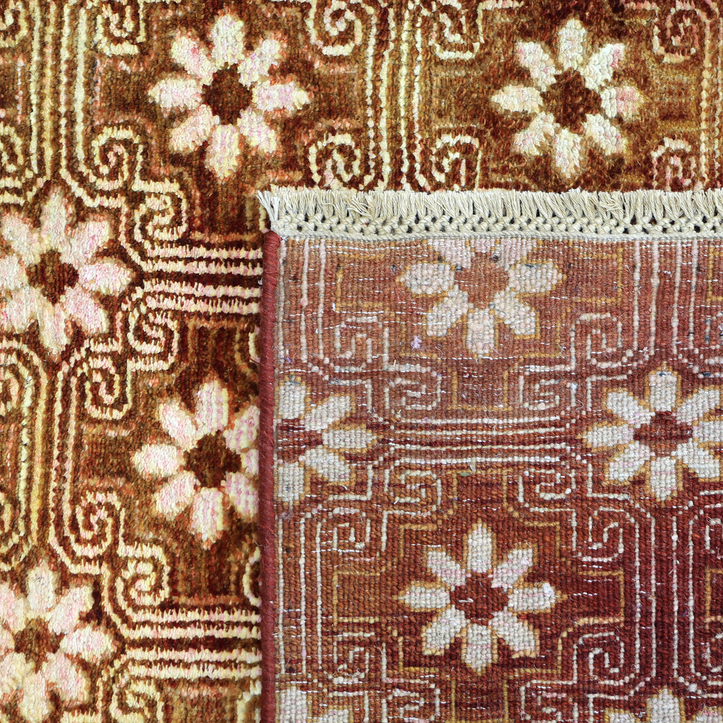 Orange Alchemy Contemporary Wool Silk Blend Runner - 3'2" x 12'4"