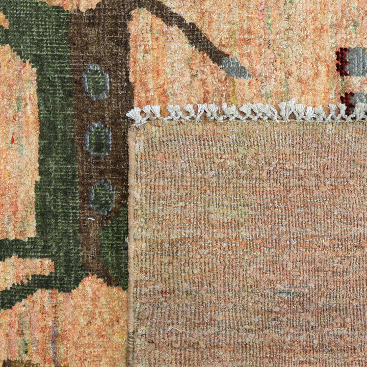 Orange Alchemy Contemporary Wool Silk Blend Rug - 8'11" x 12'1"