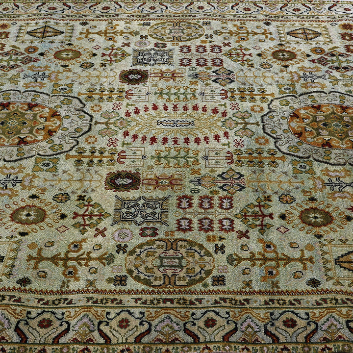 Yellow Alchemy Traditional Silk Wool Blend Rug - 5'9" x 8'9"