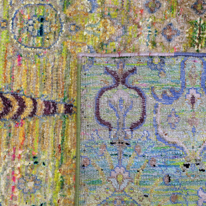 Green Alchemy Contemporary Wool Silk Blend Runner - 3' x 8'8"