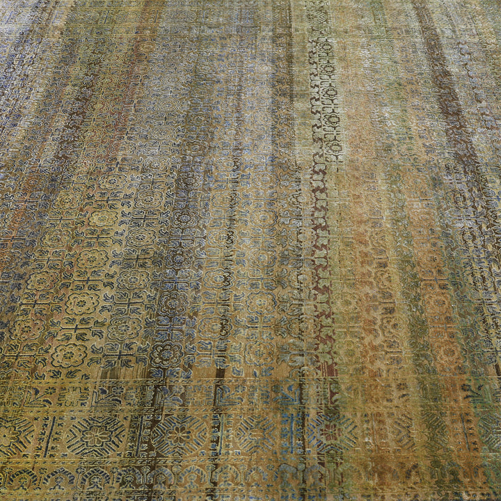 Yellow Alchemy Traditional Silk Wool Blend Rug - 8'11" x 12'2"