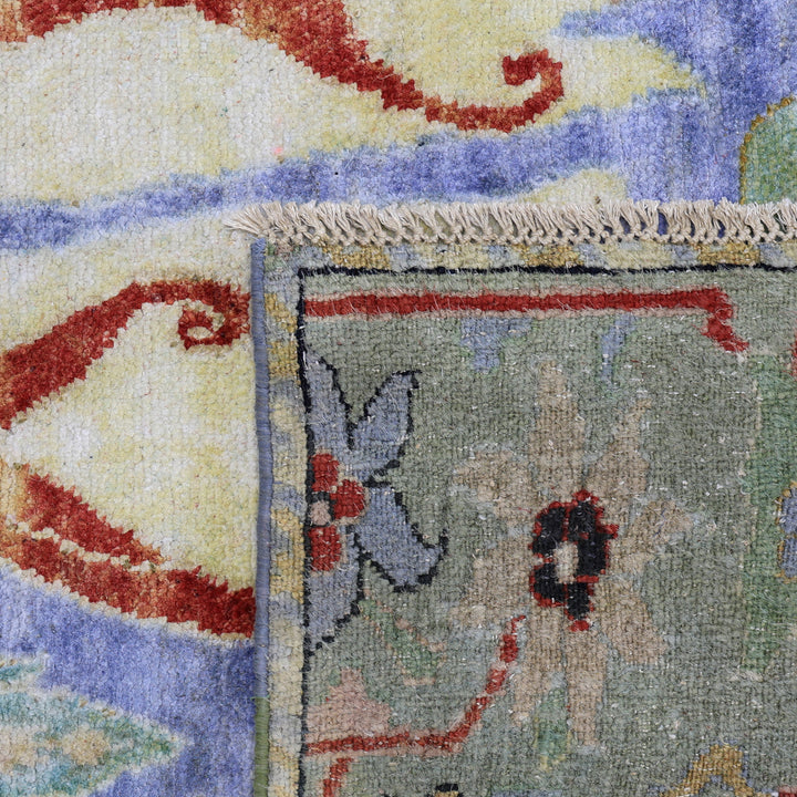 Blue and Green Alchemy Contemporary Silk Rug - 8'11" x 14'7"