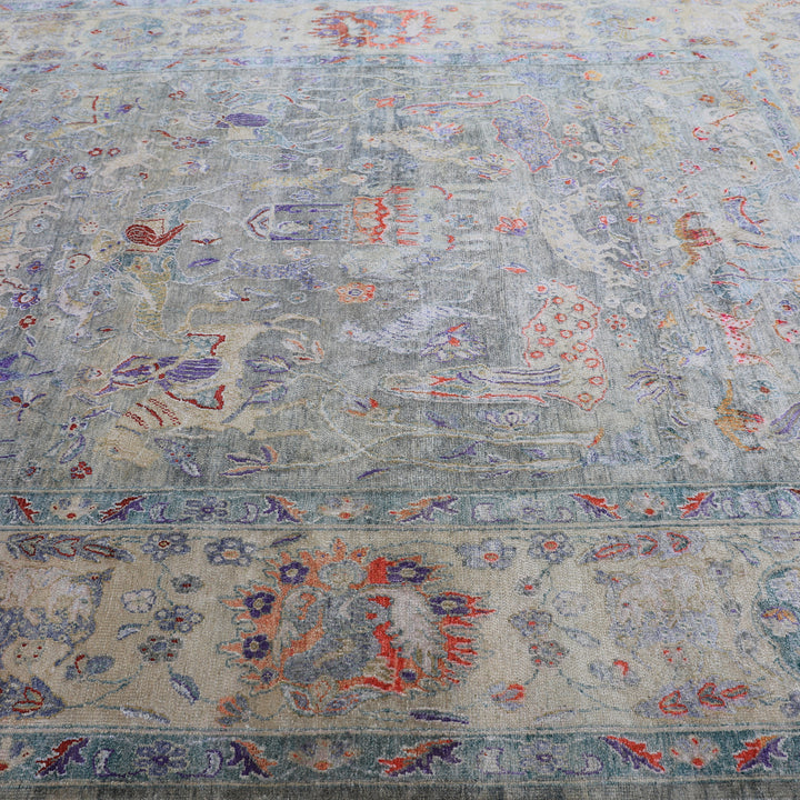 Multicolored Alchemy Traditional Silk Rug - 9'5" x 11'3"