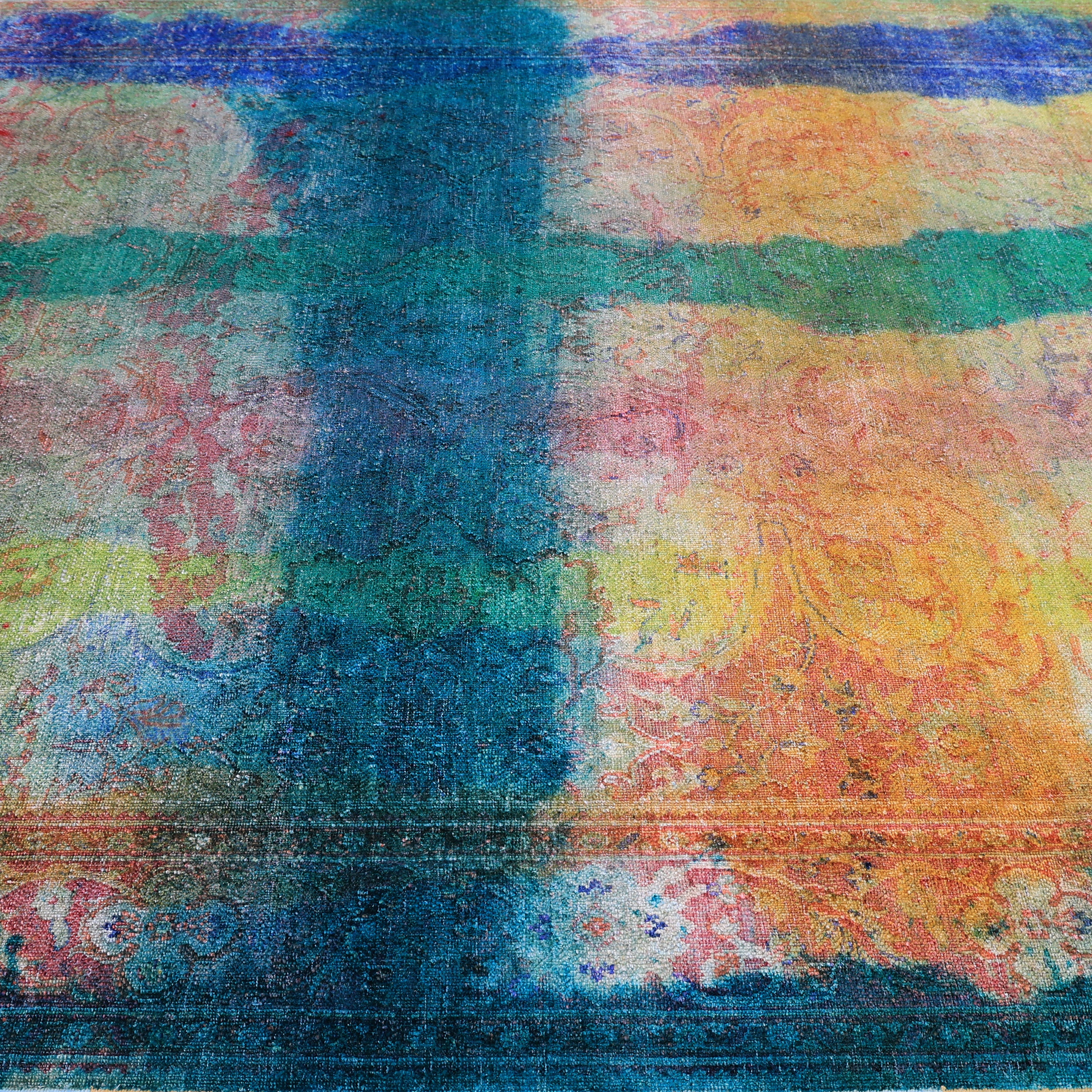 Multicolored Alchemy Traditional Silk Rug - 7'10" x 11'