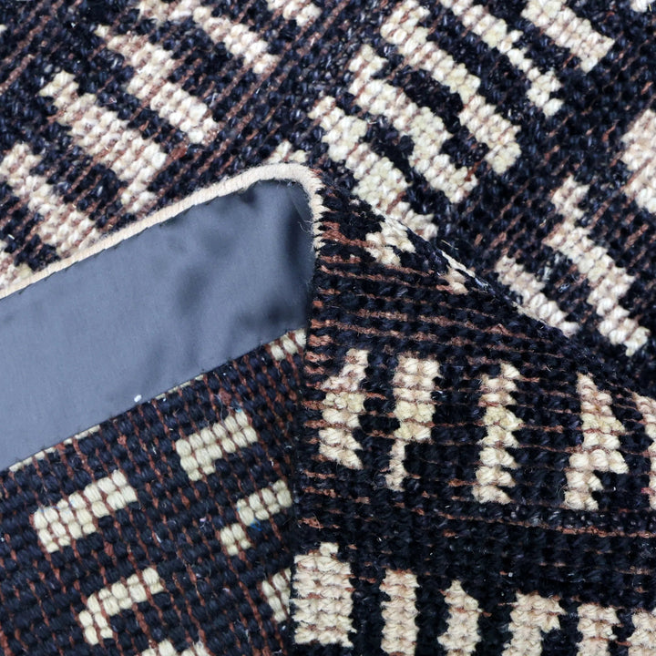 Black and White Alchemy Contemporary Moroccan Wool Rug - 9'3" x 11'9"
