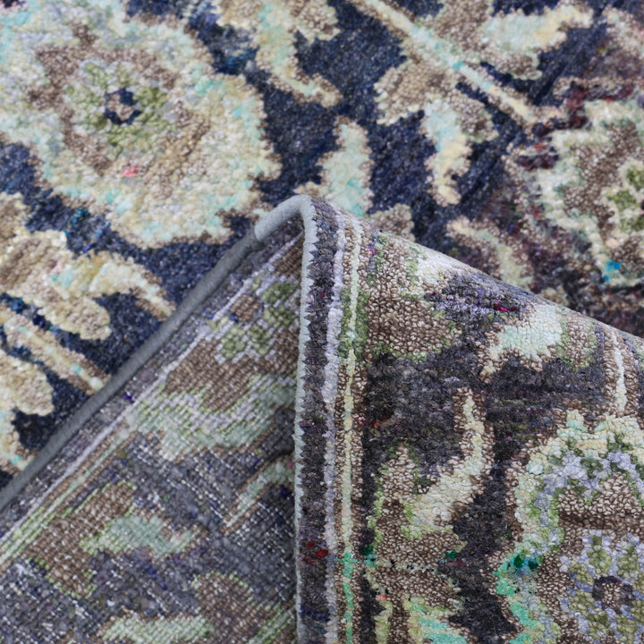 Multicolored Alchemy Contemporary Wool Silk Blend Runner - 3' x 14'6"