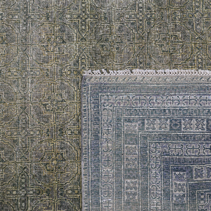 Green Alchemy Traditional Wool Silk Blend Rug - 9'1" x 12'