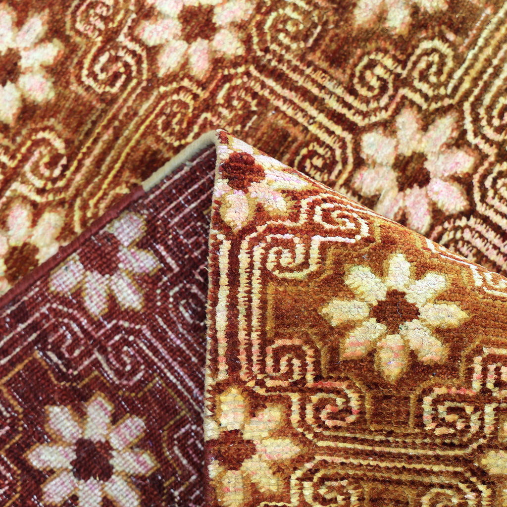 Orange Alchemy Contemporary Wool Silk Blend Runner - 3'2" x 12'4"