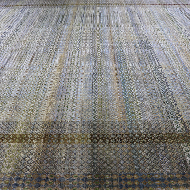 Multicolored Alchemy Traditional  Silk Wool Blend Rug - 15'10" x 20'4"