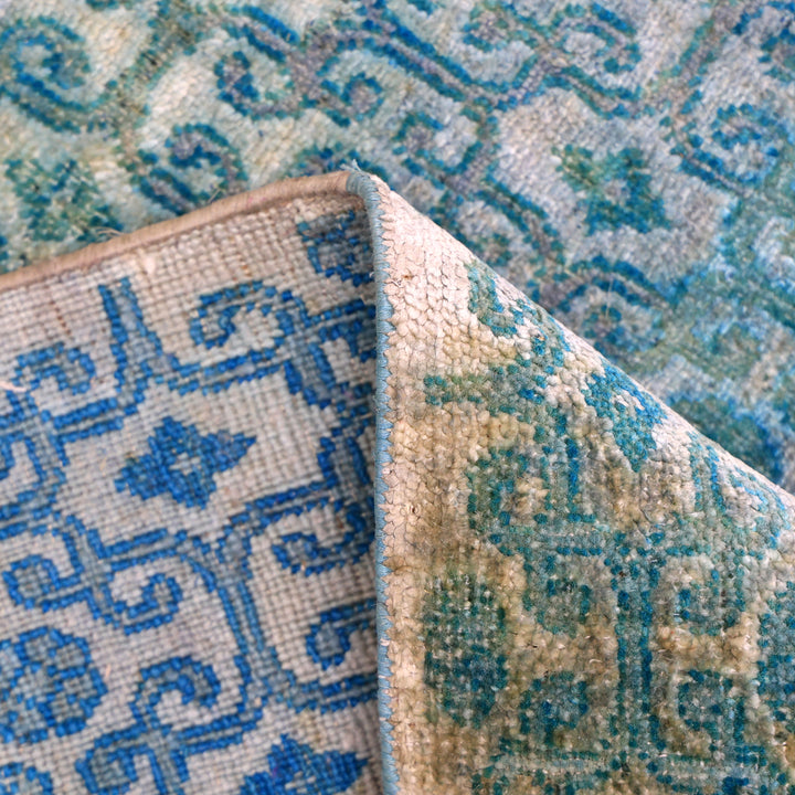 Blue Alchemy Contemporary Wool Silk Blend Rug - 2'10" x 12'4"