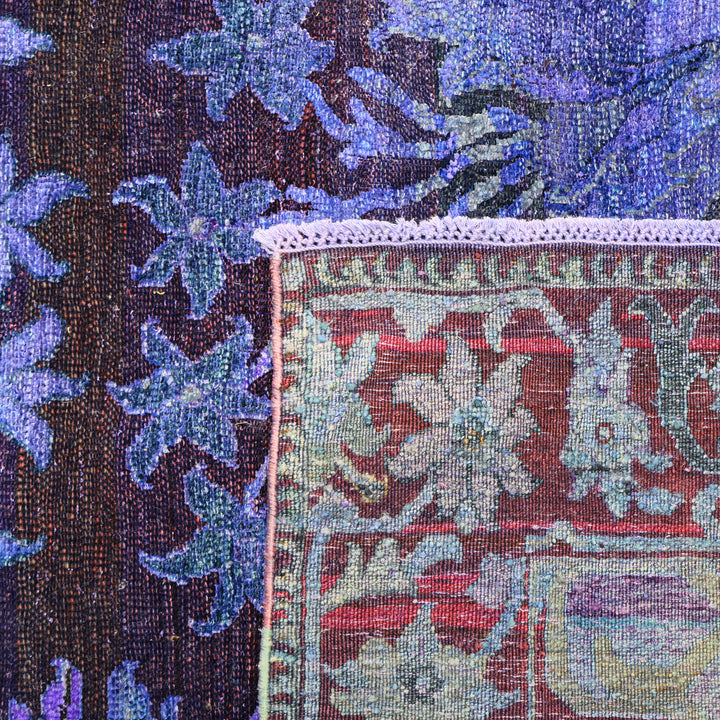 Purple Alchemy Traditional Silk Wool Blend Rug - 7'4" x 8'5"