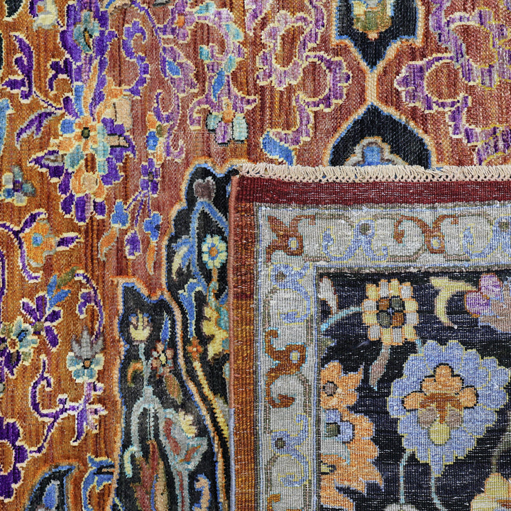 Multicolored Alchemy Traditional Silk Wool Blend Rug - 7'9" x 9'10"