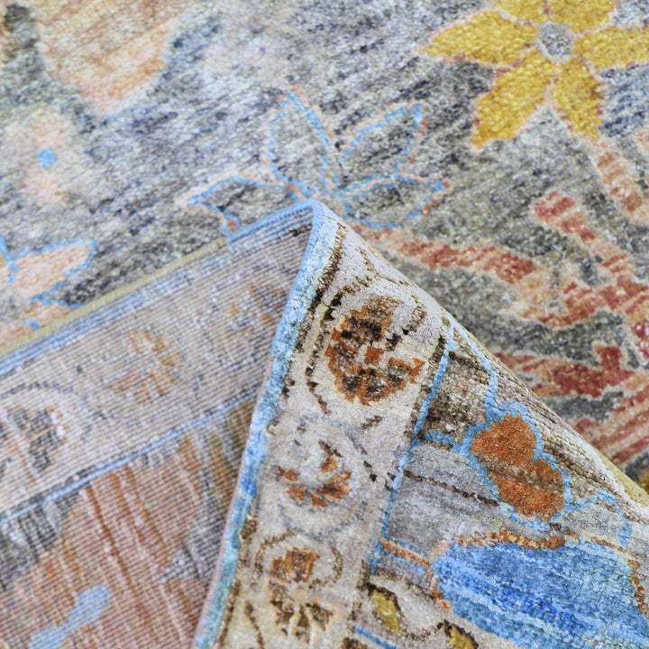 Multicolored Alchemy Contemporary Silk Rug - 7'11" x 10'4"