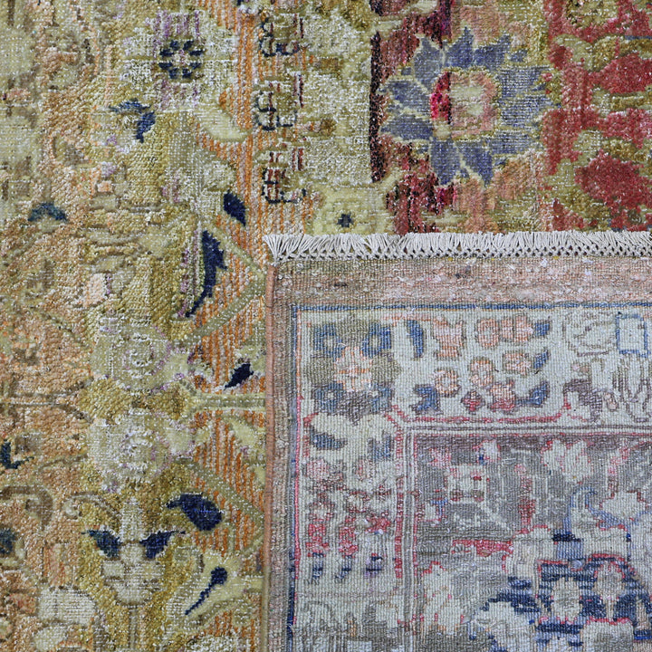 Gold Alchemy Traditional Silk Wool Blend Rug - 8'8" x 13'5"