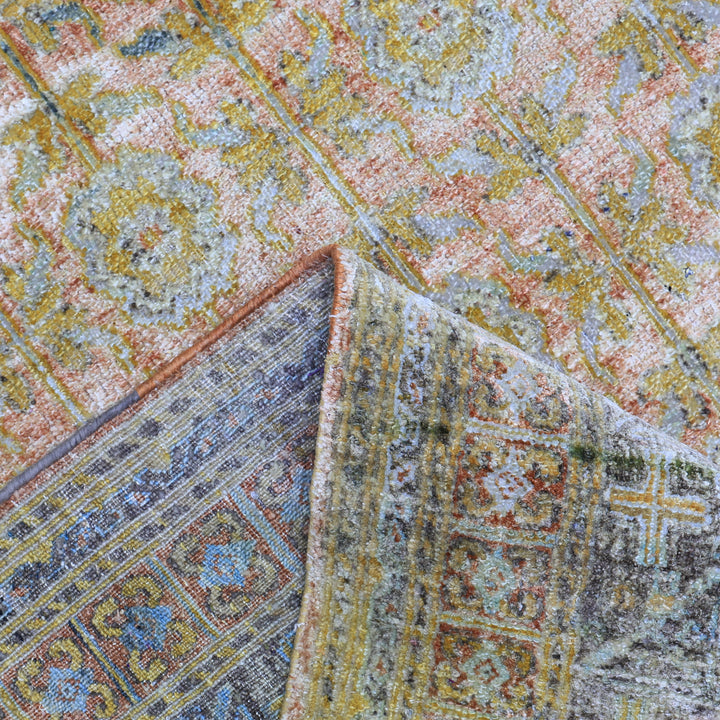 Gold Alchemy Traditional Silk Wool Blend Rug - 7'10" x 10'2"