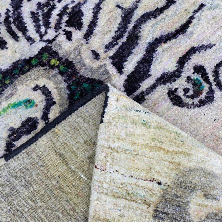 Cream Alchemy Contemporary Silk Runner - 3' x 10'8"