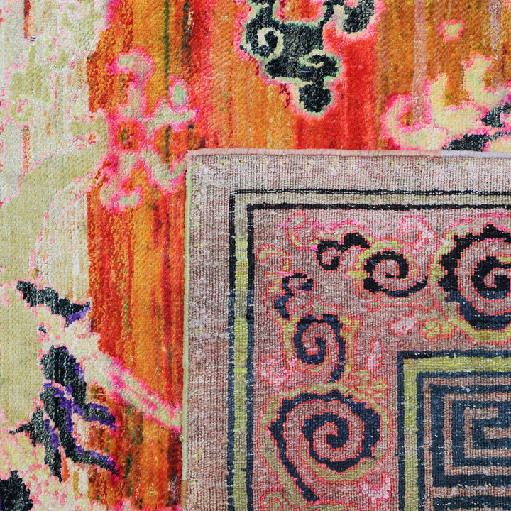 Multicolored Alchemy Traditional Silk Rug - 5'9" x 8'7"