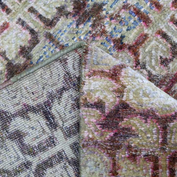 Multicolored Alchemy Contemporary Wool Silk Blend Runner - 3'2" x 22'2"