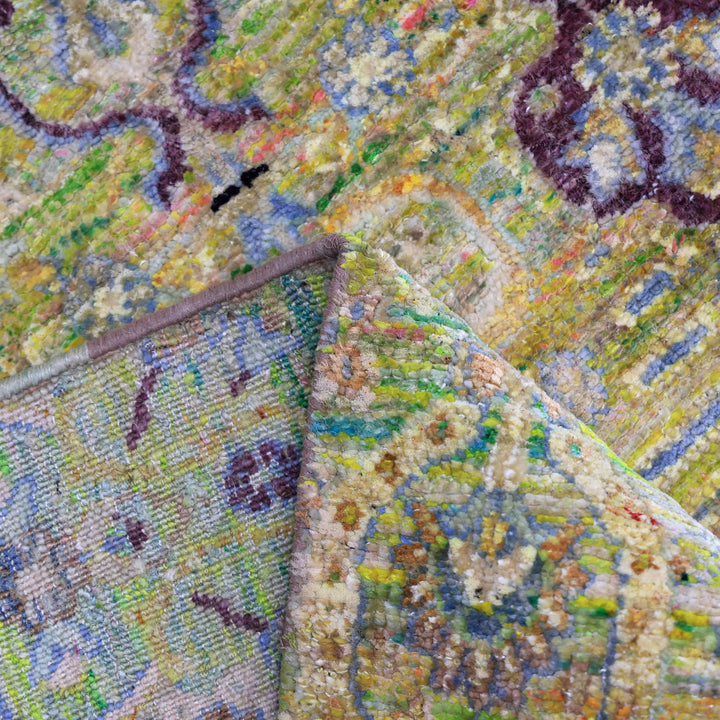 Green Alchemy Contemporary Wool Silk Blend Runner - 3' x 8'8"