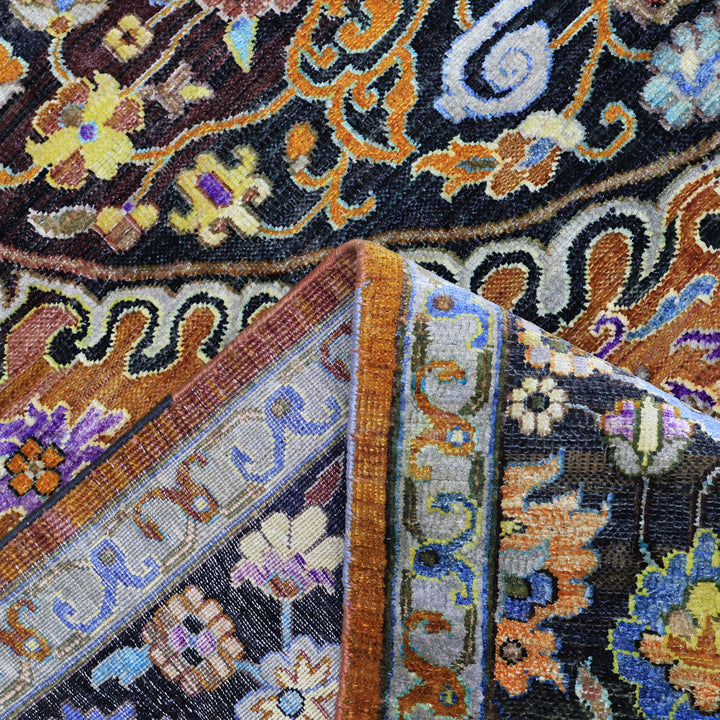 Multicolored Alchemy Traditional Silk Wool Blend Rug - 7'9" x 9'10"