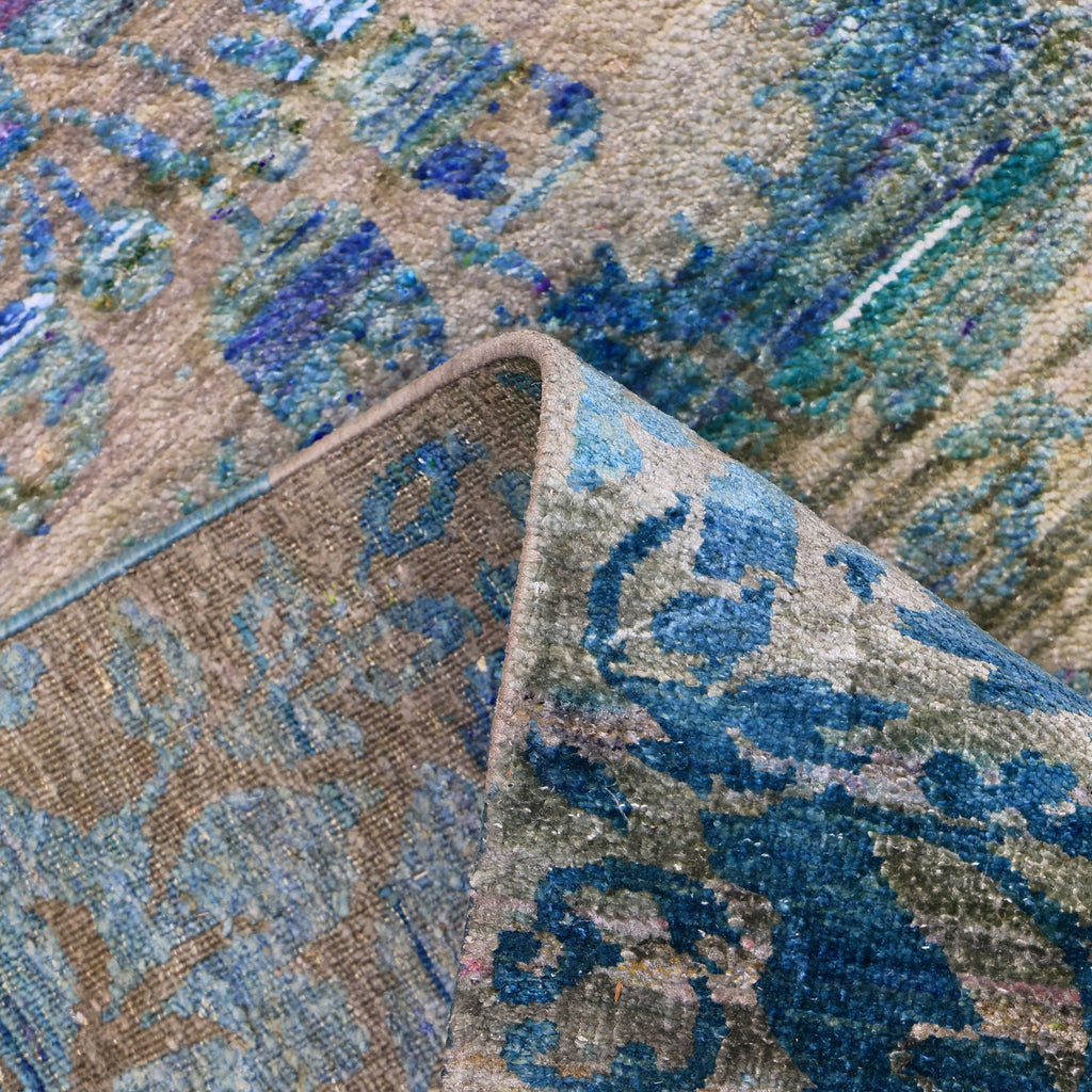 Blue Alchemy Contemporary Silk Runner - 3'1" x 11'7"