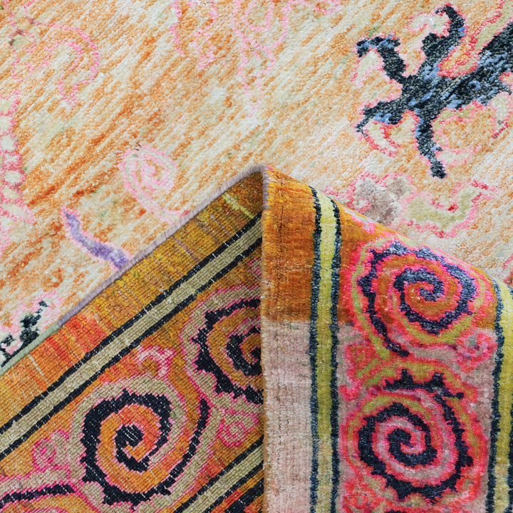 Multicolored Alchemy Traditional Silk Rug - 5'9" x 8'7"