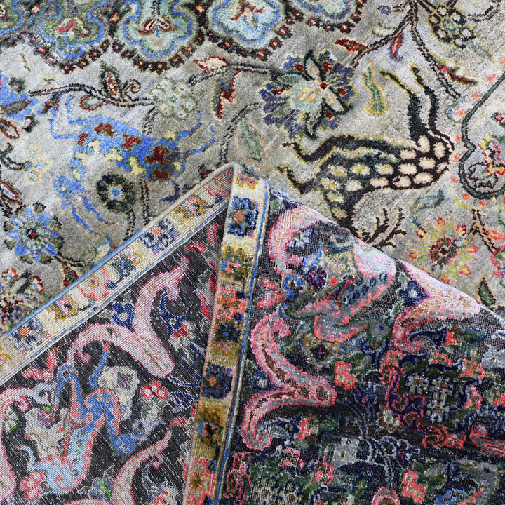 Mulitcolored Alchemy Traditional Silk Rug - 8'8" x 11'10"