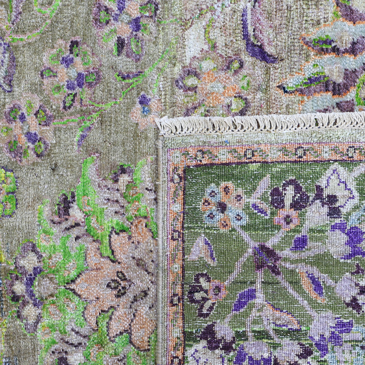 Green Alchemy Traditional Silk Wool Blend Rug - 4'10" x 6'11"