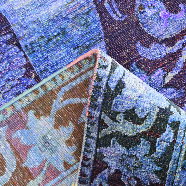 Purple Alchemy Traditional Silk Wool Blend Rug - 7'4" x 8'5"