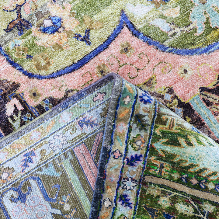 Multicolored Alchemy Traditional Silk Rug - 9' x 12'3"