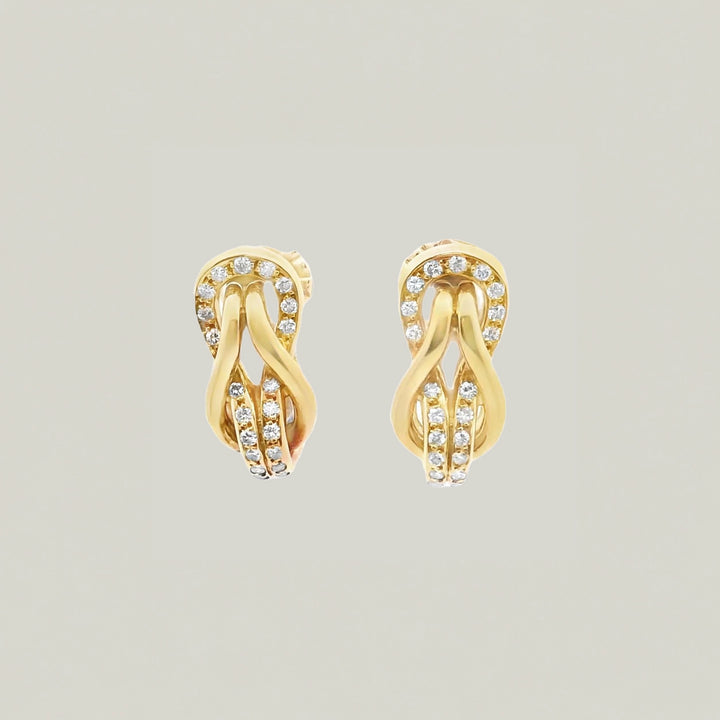 Cartier Diamond Knot Earrings, 1980s
