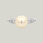 Platinum Vintage Pearl Diamond Ring
