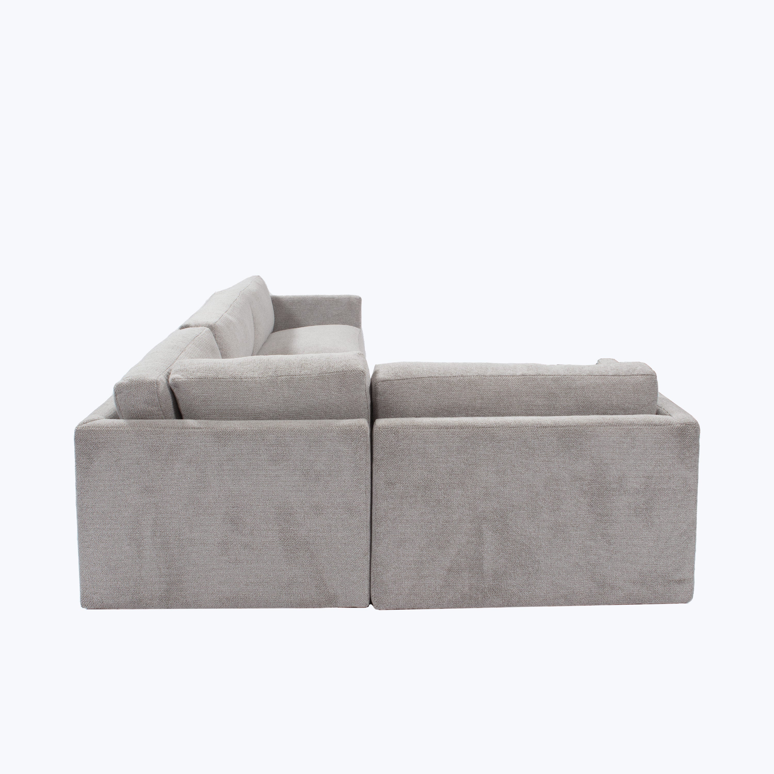 Bond Street 4-Piece Sectional Snoopy, Plush Woven / Feather