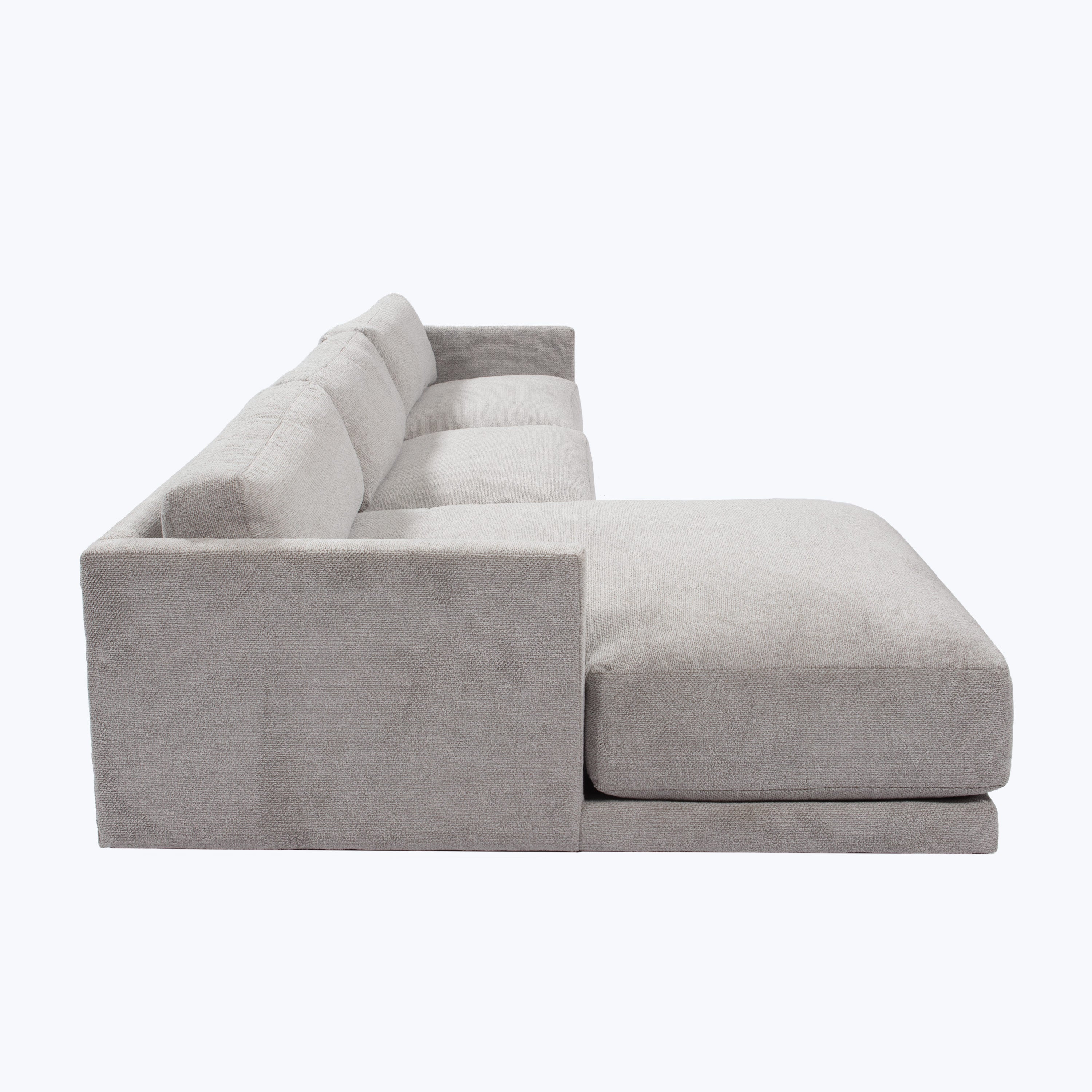 Bond Street Chaise Sectional Left-Chaise / Snoopy, Plush Woven / Feather