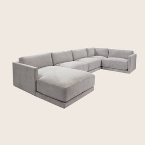 Bond Street 5-Piece Sectional Left-Chaise / Snoopy Plush Woven / Feather - hover