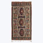 Multicolored Ivory Vintage Anatolian Wool Kilim Rug - 5'3" x 10'4"