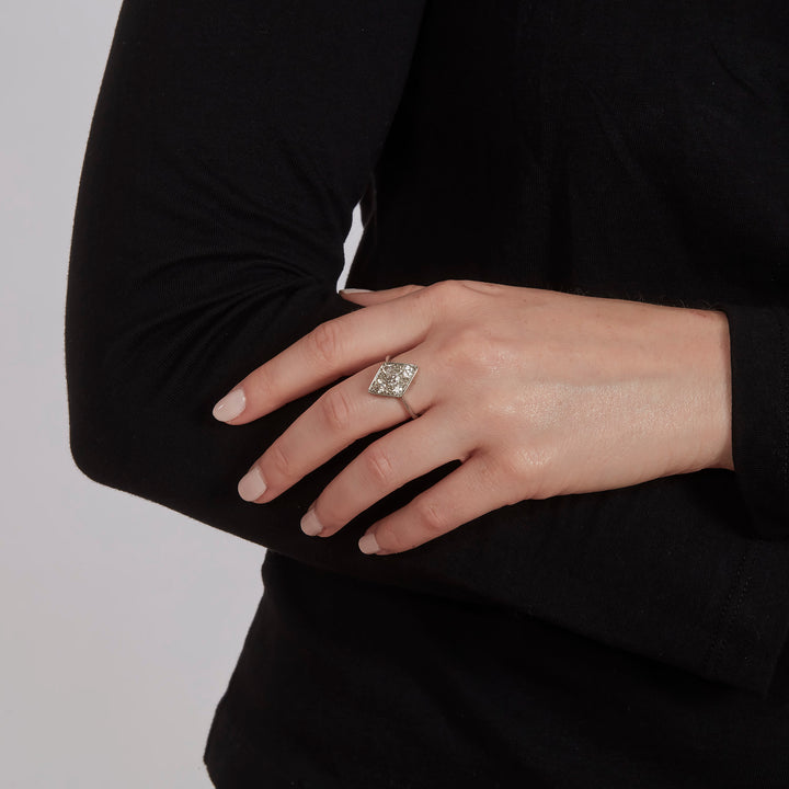 Platinum French Art Deco Diamond Ring