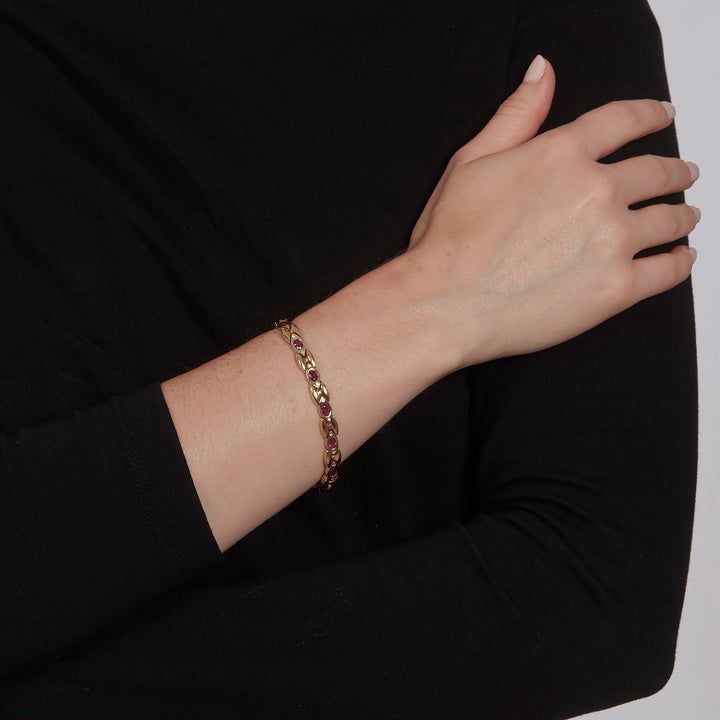 Yellow and White Gold Ruby Bracelet