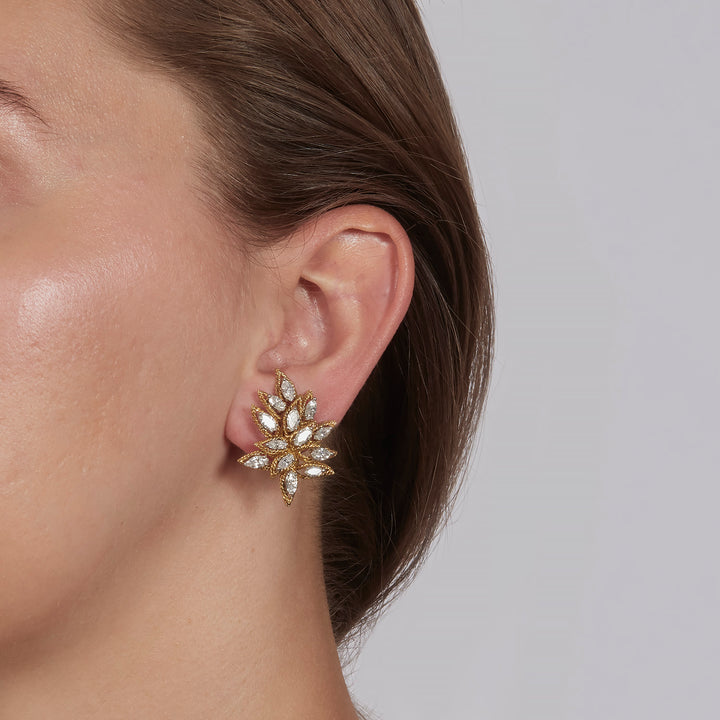 18K Spray Diamond Earrings
