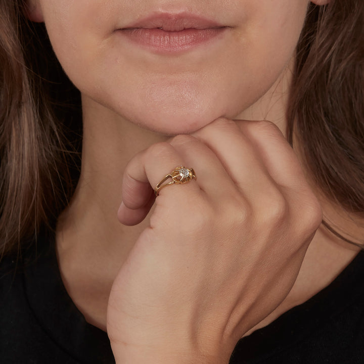 Victorian 18K Yellow Gold 0.3 ct. Diamond ring