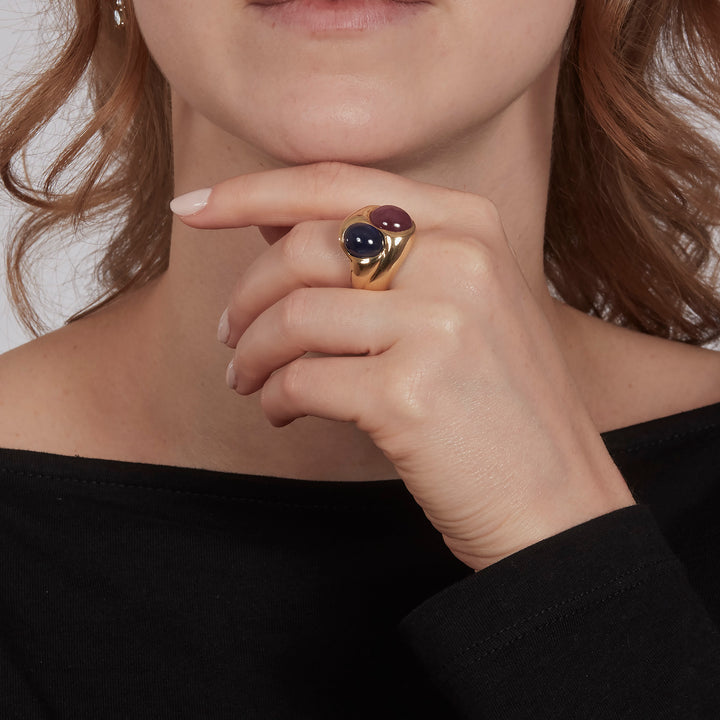 Cabochon Ruby & Sapphire Toi Et Moi Ring