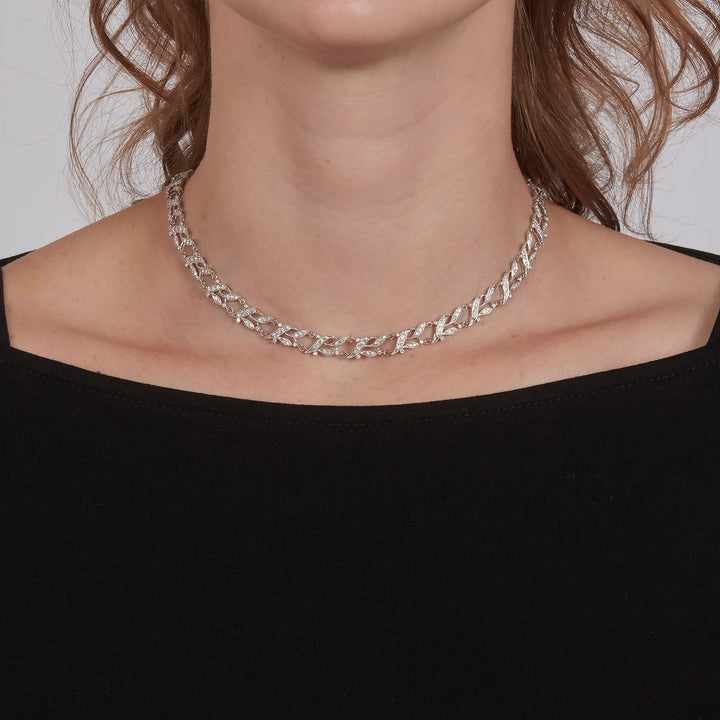 Platinum Diamond Foliage Necklace