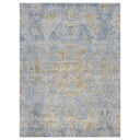 Blue Traditional Silk Wool Blend Rug - 9'1" x 12'1"