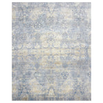 Blue Traditional Silk Wool Blend Rug - 9'1" x 12'1"