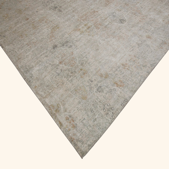 Beige Contemporary Silk Rug - 9'2" x 12'1"